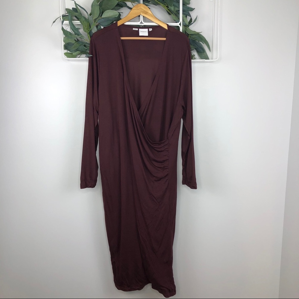 SALE **5 for $25** Junarose Purple Long Sleeve Midi Sheath Dress